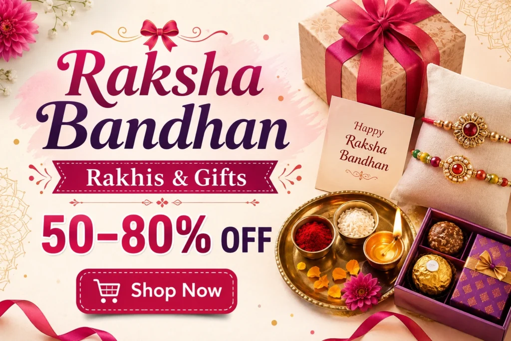 🎀 Rakshabandhan Rakhis & Gifts 🎁 50–80% OFF 🛒 Shop Now: