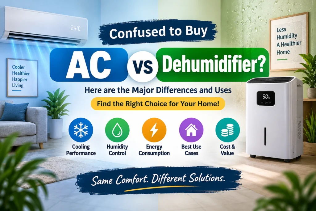 AC Vs Dehumidifier differences