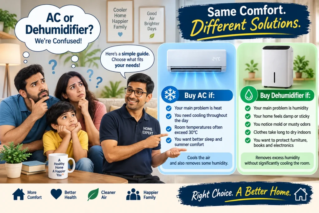 AC Vs Dehumidifier differences blog