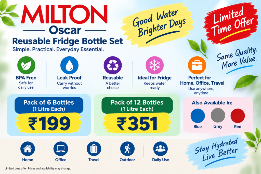 MILTON Oscar Reusable Fridge Bottles (1 Litre Each)